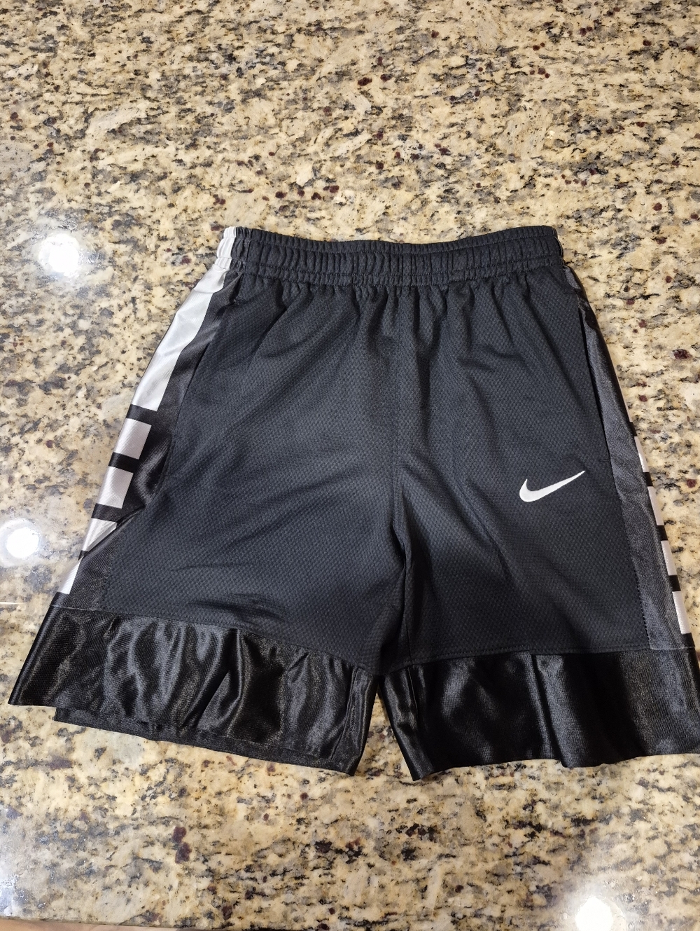 NWT Nike Black Athletic Shorts with White Swoosh